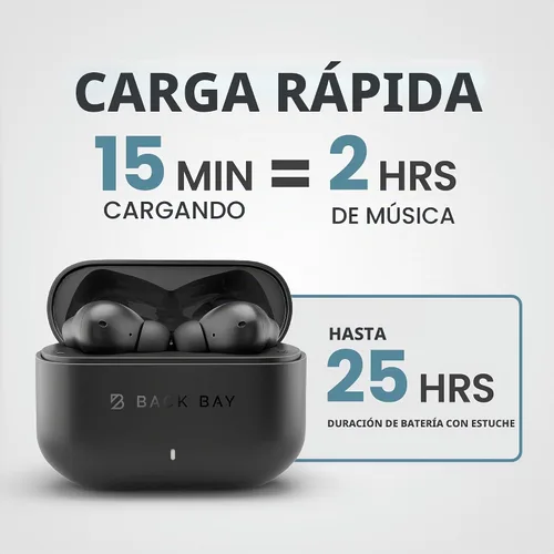 Vista 7 de Back Bay Audio Auriculares inalámbricos con cancelación de ruido, ANC Negro