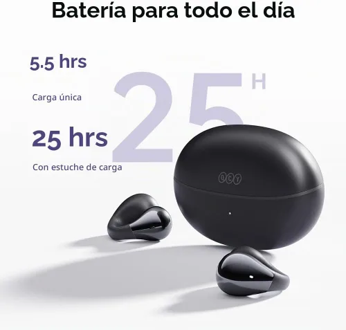 Vista 6 de QCY Crossky C30 Auriculares de oído abierto inalámbricos Bluetooth, auriculares de clip con 4 micrófonos ENC de cancelación de ruido, ajuste Negro