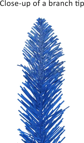 Vista 5 de Puleo International Árbol de Navidad artificial azul de moda preiluminado, verde