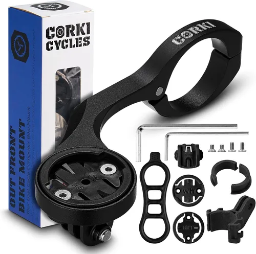Vista 10 de corki Cycles - Soporte de bicicleta para computadora con ángulo ajustable en ángulo hacia fuera, compatible con Garmin Wahoo Bryton Cateye