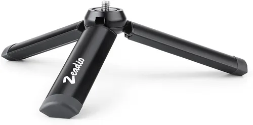 Vista 8 de Zeadio Trípode de cámara ajustable, trípode portátil de viaje de aluminio de mesa, altura ajustable de 3 etapas, capacidad de carga de 11.0 lbs