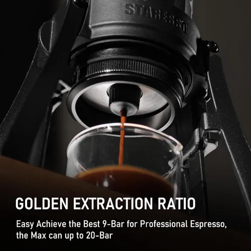 Vista 5 de STARESSO PLUS SP300 - Máquina de café espresso manual portátil, compatible con café molido y filtro presurizado, para uso en casa, viajes, camping