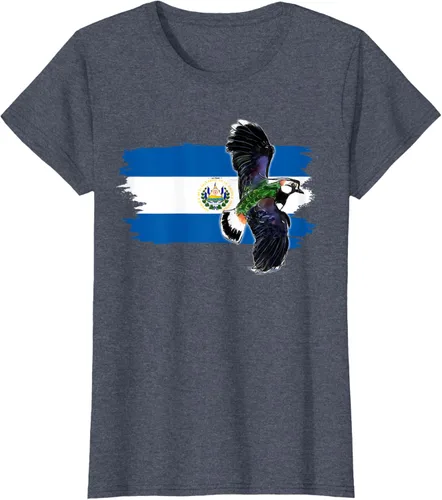 Vista 51 de Camiseta con la bandera de El Salvador, mapa de El Salvador, camiseta de Salvador para mujer, Negro