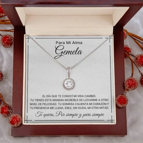 Vista 3 de Collar Para Mi Alma Gemela En Espanol - Collar Para Boda, Cosas Para Mi Novia, Cadenas Cubanas Acero Inocidable, Girls Cross Necklace Ages 5-8
