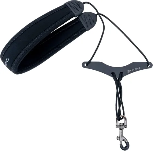 Vista 2 de Protec Correa para el cuello de saxofón de neopreno de 24 pulgadas con barra de confort - negro (modelo NB305M), alta