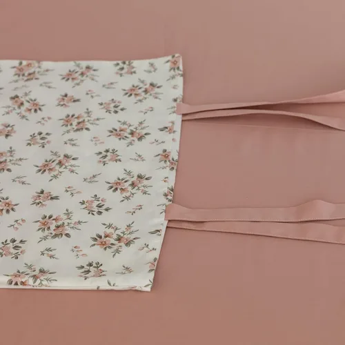 Vista 2 de Fundas de almohada de flores rosadas, 2 piezas, fundas de almohada de cama florales con elegantes lazos, 100% algodón, fundas de almohada estándar