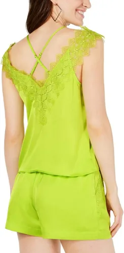 Vista 2 de GUESS Izabella - Camiseta con hombros descubiertos y ribete de encaje para mujer