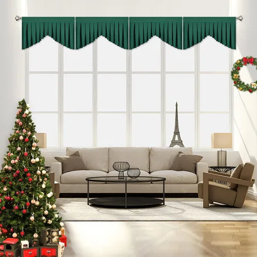 Vista 17 de Cenefas para Sala de Estar Amarillo Brillante Opacas con Bolsillo para Barra Cenefas para Ventanas, Paquete de 1 (Amarillo Brillante 39" An x 20" L)