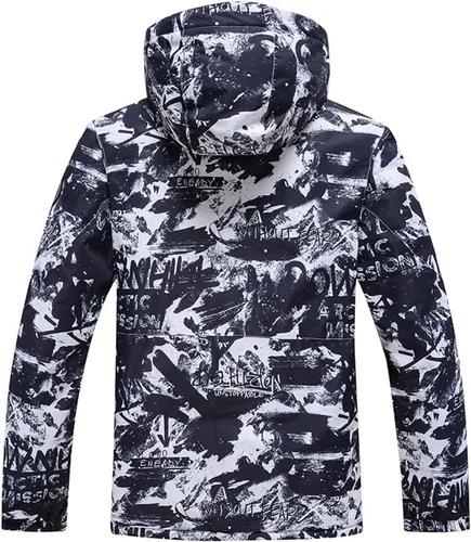 Vista 2 de Conjunto de chaqueta y pantalones de esquí para hombre, impermeable, aislado, traje de nieve acolchado para esquí, motos de nieve, senderismo