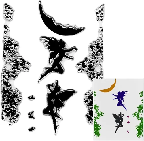Vista 12 de Hying Sellos transparentes para hacer tarjetas y álbumes de fotos, para niñas voladoras, sellos de goma transparente para flores de primavera
