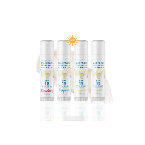 Vista 12 de IceCream Bálsamos labiales con protector solar, protector solar para labios, protector solar resistente al agua para labios, cuidado de labios