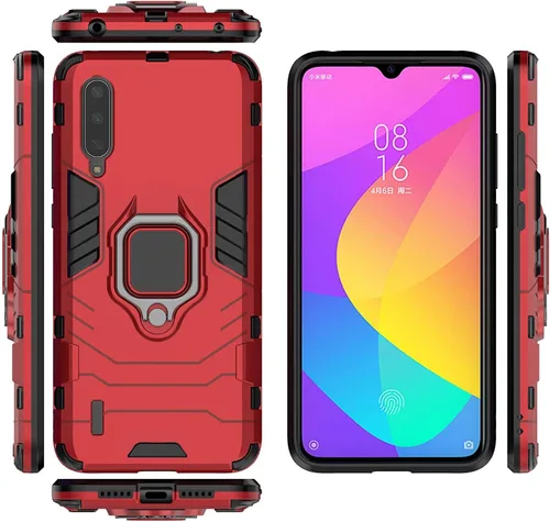 Vista 4 de Compatible con Xiaomi Mi A3 Lite, Mi 9 Lite, Mi CC9, soporte de anillo de metal con agarre a prueba de golpes