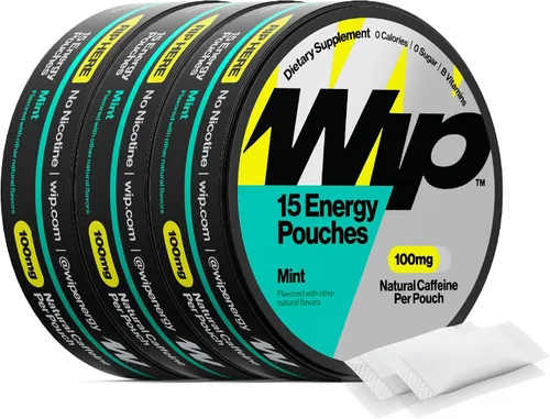 Vista 10 de Wip Energy Pouches, Mezcla sin azúcar con 100 MG de cafeína natural, vitaminas B, minerales y L Teanina para apoyo energético, preentrenamiento