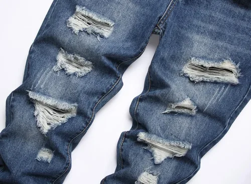 Vista 3 de Liuhond Pantalones de mezclilla lavados rasgados y desgastados para hombre