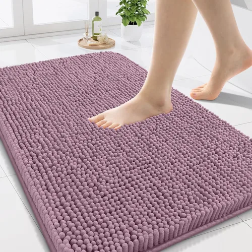 Vista 107 de Arotive Alfombras de baño de felpilla extrasuaves y absorbentes, de 24 x 16 pulgadas, lavables a máquina, parte trasera de goma antideslizante