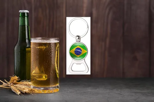 Vista 8 de Llavero de bandera brasileña, abrebotellas de cerveza con bandera de Brasil, llavero para papá, marido, cumpleaños, aniversario, regalo del día
