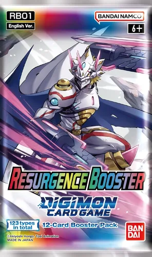 Vista 2 de BANDAI NAMCO Entertainment - Juego de cartas Digimon: caja de refuerzo de resurgimiento, azul