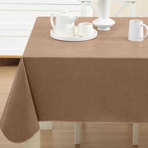 Vista 13 de Newbridge Basketweave - Mantel con parte trasera de franela de vinilo de color sólido, aspecto texturizado de tejido de cesta, mantel impermeable