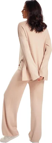 Vista 3 de Amoretu Conjuntos de 2 piezas para mujer, conjuntos de suéter de punto y pantalones de pierna ancha