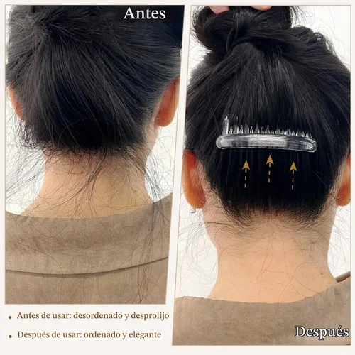 Vista 4 de 12 peines laterales de plástico transparente para el cabello, accesorios elegantes y ligeros para peine de dientes