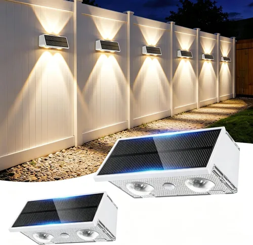 Vista 17 de Luces solares para valla al aire libre, paquete de 2 luces solares Negro