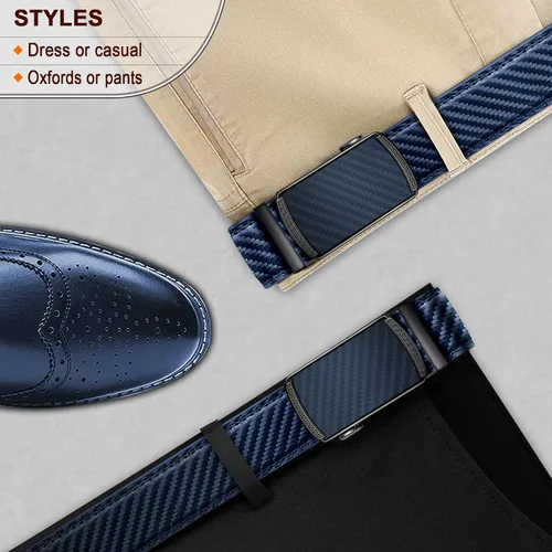 Vista 9 de BULLIANT - Cinturón con diseño de trinquete deslizante para hombre, para usar con pantalón de vestir y camisa Oxford, ajustable a medida