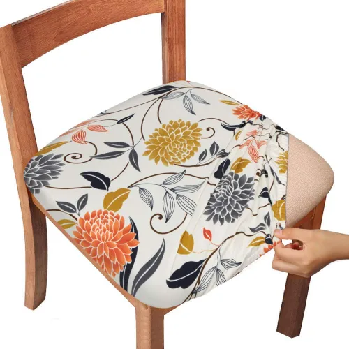 Vista 15 de Gute Fundas para Asiento de Silla, Funda de Silla de Ante con Cintas Elásticas y Botón, Protectores de Silla Tapizada Desmontables y Lavables