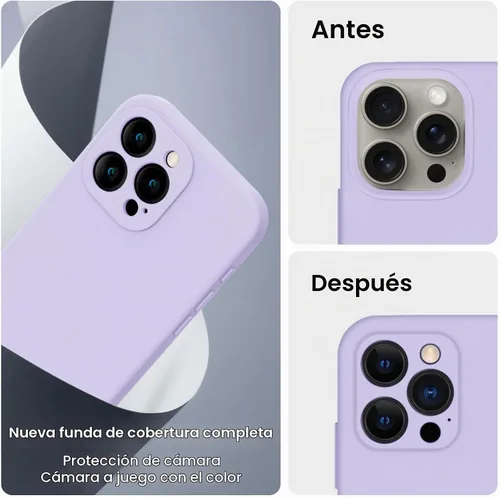 Vista 3 de FireNova Funda diseñada para iPhone 15 Pro Max, funda de silicona mejorada [protección de cámara] con [2 protectores de pantalla], forro
