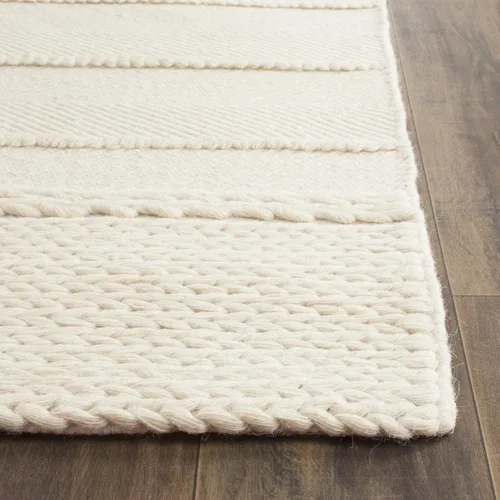 Vista 4 de SAFAVIEH Natura Collection - Alfombra decorativa de 2 x 3 pies, natural, lana hecha a mano, ideal para zonas de alto tráfico en entrada, sala