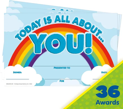 Vista 2 de Eureka Today is All About You Premios de reconocimiento estudiantil por comportamiento y logros, 36 piezas