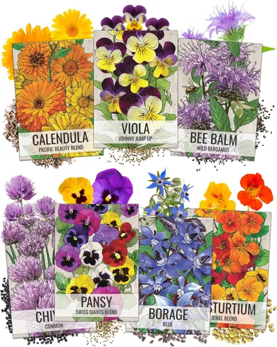 Vista 16 de Seed Needs - Semillas de Capuchina para Plantar Flores Comestibles - Juego de Colección de Mezcla Joya y Capuchinas de Doble Brillo para Atraer