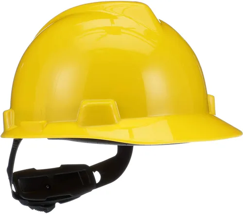 Vista 19 de MSA 495851 V-Gard - Casco de seguridad, con suspensión de trinquete Fas-Trac III, carcasa de polietileno, protección anti-impacto superior, correas