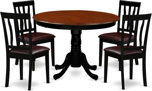 Vista 13 de East West Furniture HLAN3-BCH-C - Juego de mesa de comedor, 3 piezas