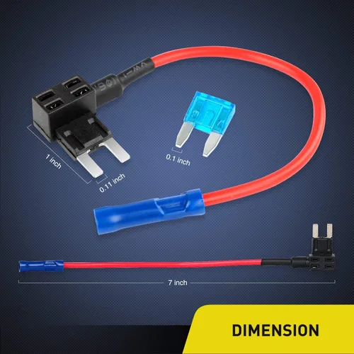 Vista 3 de Nilight - 50034R - Adaptador de fusible de 12 V para automóvil Add-A-Circuit, mini Atm Apm Blade Fuse Holder con 120 piezas Mini Blade Fusible