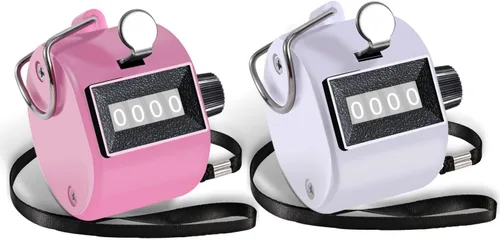 Vista 9 de TESEAS Clicker Counter - Contador manual de mano, contador de 4 dígitos, paquete de 2 contadores mecánicos de mano, clickers para pitch, umpire