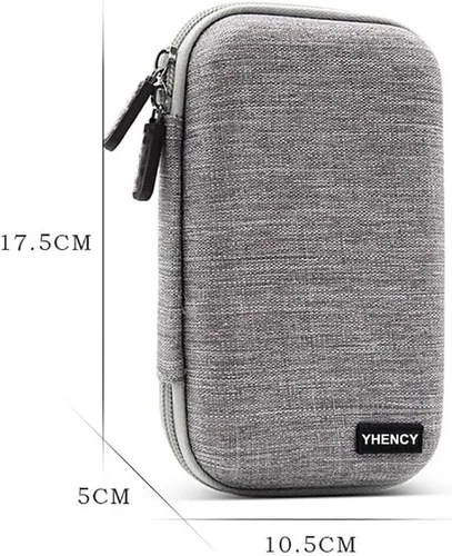 Vista 3 de Bolsa de suministro para diabéticos de carcasa rígida para diabetes, estuche organizador para monitor de glucosa en sangre, kit de prueba con A-Negro