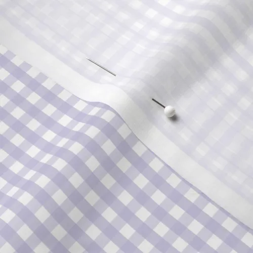 Vista 5 de Fabric Tiny Gingham Light Purple Check Picnic Lavender Checkered Printed on Chiffon Fabric Fat Quarter - Sewing Fashion Apparel Dresses Home Decor