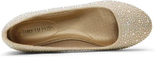 Vista 4 de DREAM PAIRS Sole-Shine - Zapatos planos de ballet con diamantes de imitación para mujer