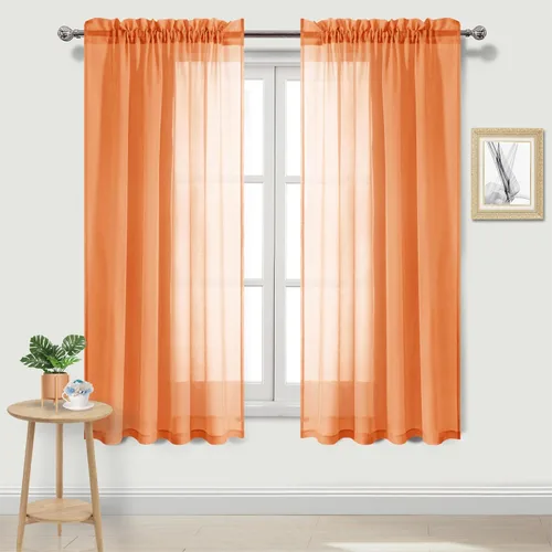 Vista 94 de DWCN Cortinas Transparentes Aqua de Voile Semitransparente con Bolsillo para Barra para Dormitorio y Sala de Estar, 36 x 36 pulgadas de Largo, Juego
