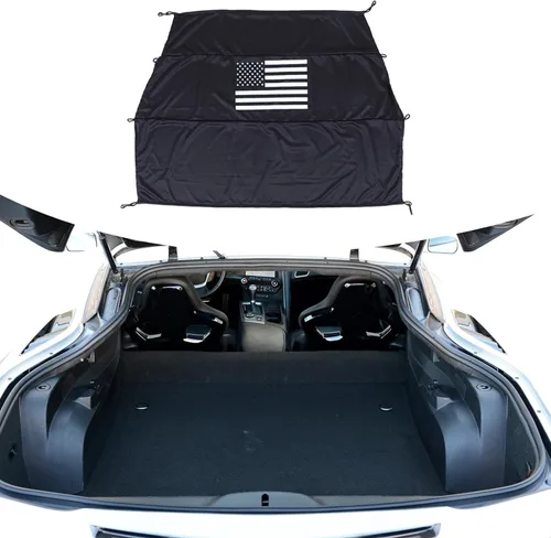 Vista 8 de Cubierta de carga para maletero de automóvil compatible con Chevrolet Corvette C7 2014-2019, protección retráctil de seguridad para maletero