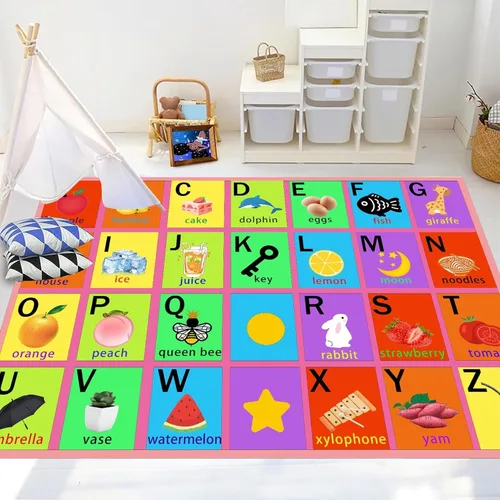 Vista 15 de ABC - Tapete de aprendizaje infantil de 2 x 3 pies, rectangular, antideslizante, lavable a máquina, para sala de estar, dormitorio, aula, cuarto