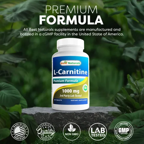Vista 5 de Best Naturals L-Carnitina 1000mg 60 tabletas (60 unidades (paquete de 1))