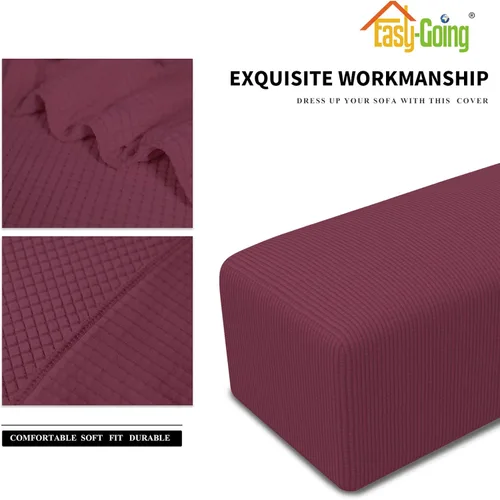 Vista 4 de Easy-Going Funda Elástica para Otomana Taburete de Almacenamiento Plegable Protector de Muebles Funda Rectangular Suave con Parte Inferior Elástica