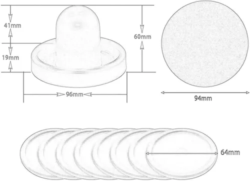 Vista 2 de Air Hockey Pushers and Air Hockey Pucks, Air Hockey Table Game Replacement Accessories, 2 Black Pushers