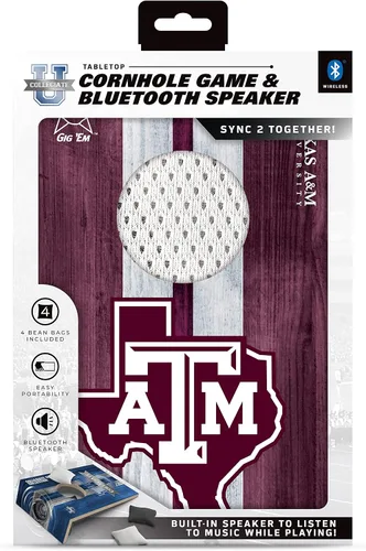 Vista 3 de SOAR Juego de Cornhole de mesa NCAA y altavoz Bluetooth