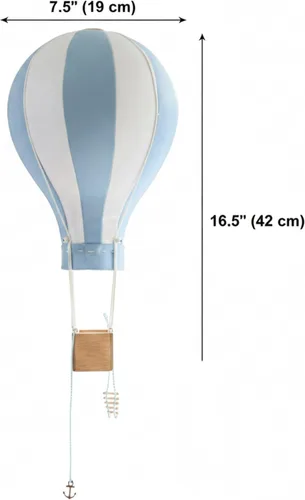 Vista 8 de Globo de aire caliente azul bebé colgante de tela para niños, cuarto de bebé, decoración de habitación de niños, regalo de baby shower, grande, 12