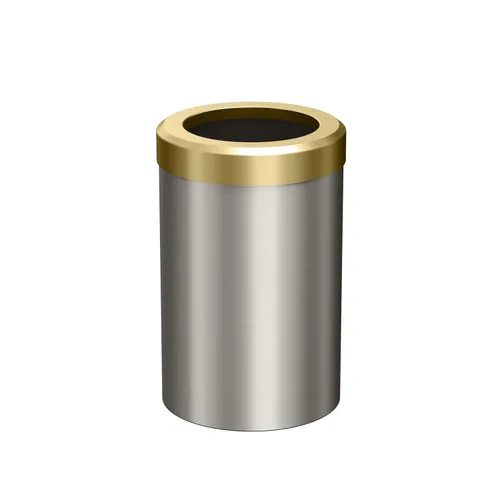 Vista 10 de Gatco Cubo de basura pequeño con tapa, redondo de acero inoxidable de 3 galones, debajo del fregadero, latón cepillado, para baño, dormitorio