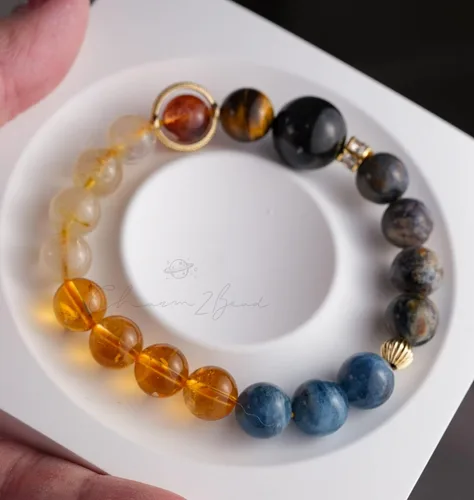 Vista 169 de Precious Gemstone Natural Crystal Healing Bracelet, Rutilated Quartz, Moonstone, Quartz Handmade Original Design Bracelet