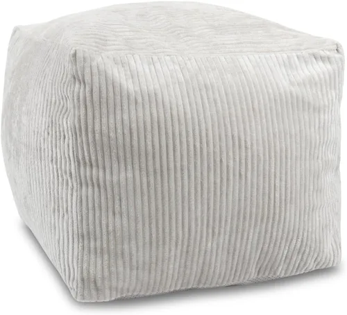 Vista 13 de Sexysamba Solo Funda de Puf Redondo de Pana, 20" x 16" Puf Otomano Decorativo Sin Relleno para Reposapiés, Fundas de Puf de Piso Lavables para Silla