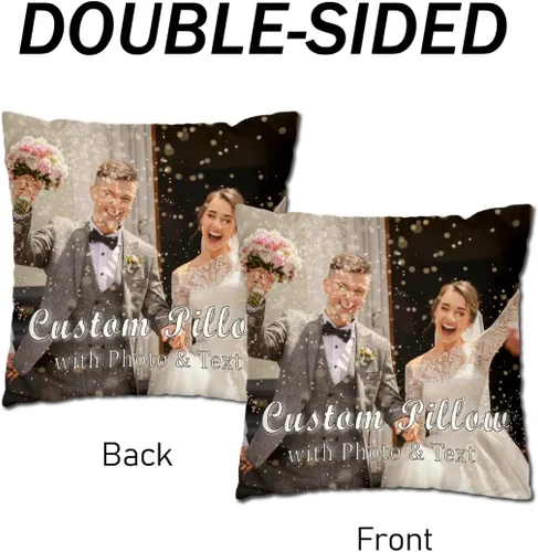 Vista 4 de Almohada personalizada para cargar imagen de pareja para regalo de cumpleaños de boda, almohada personalizada para novia novio
